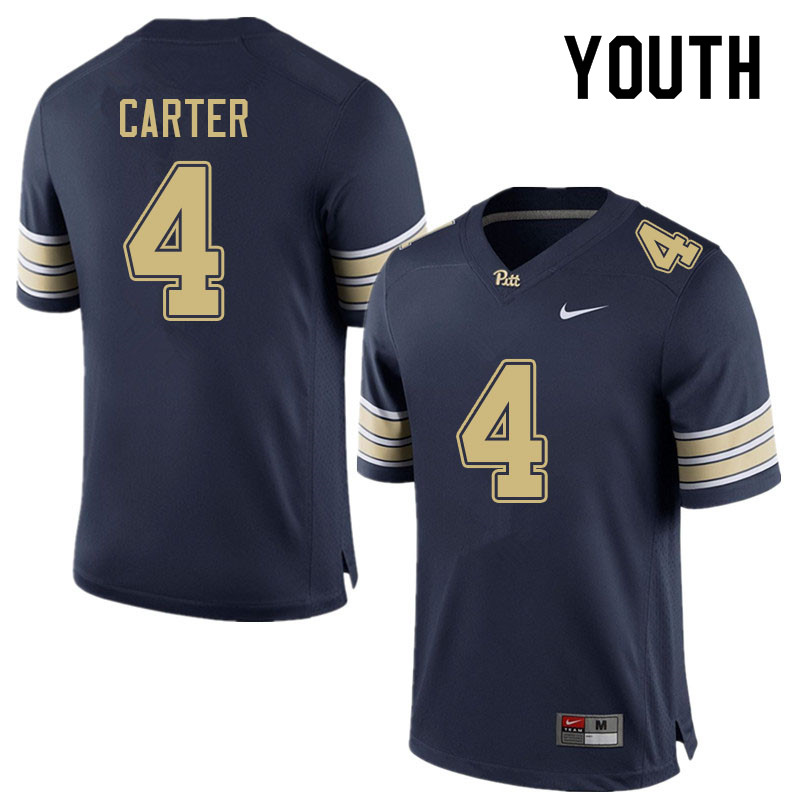 Youth #4 Daniel Carter Pitt Panthers College Football Jerseys Sale-Navy